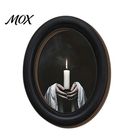 Adhesive Picture Frame Halloween Wall Art, Retro Oval Hanging Decoration, Table Art Sign, Decorative for Living Room Holiday Decor Minimalist D
