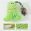 Corduroy Dog Chew Toy Squeaky Plush Toy with Colorful Rope Chew Resistant Self-Entertainment Toy Dogs Tug Toy for Small