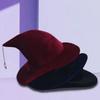 Korean Style Wool Bucket Hat Star Pendant Halloween Hat Vintage Witch Hat  Party
