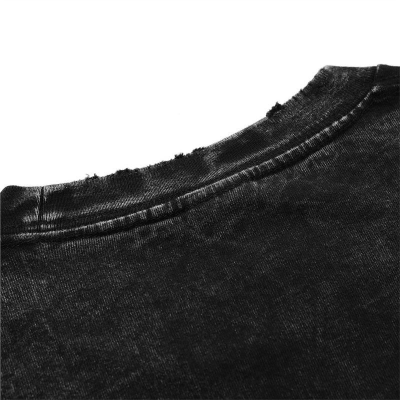 Harajuku Vintage Schwarzes Anime-Print Herren Streetwear T-Shirt