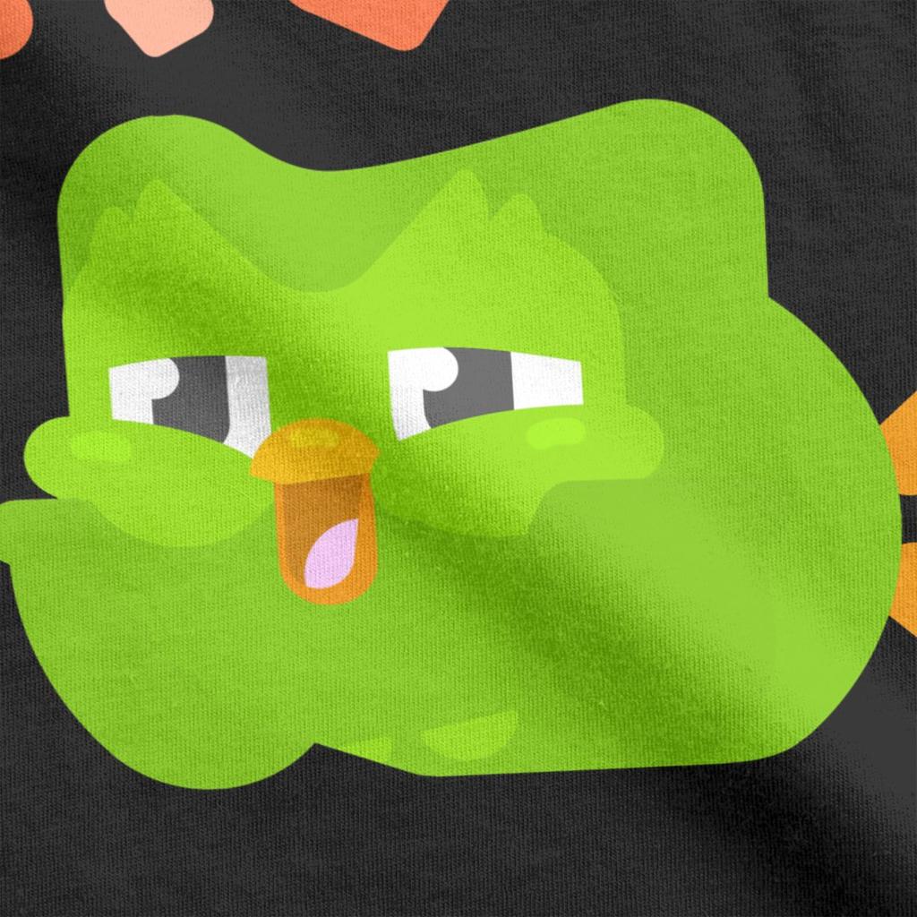 Pánské Dámské Roztomilé Trička Duolingo Kreslená Sova Bavlněná Tílka Módní Tričko s Krátkým Rukávem a Kulatým Výstřihem Párty Tričko