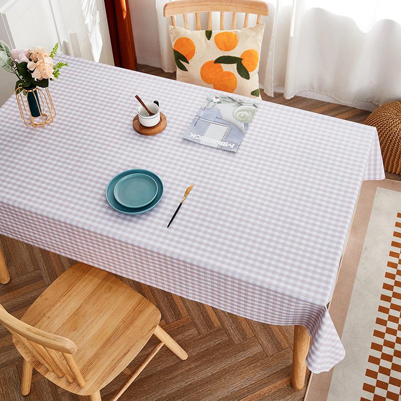 PVC Tablecloth Waterproof and Oil-proof Disposable Tablecloth Ins Style Rectangular Dining Table Cloth Coffee Table Table Mat