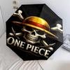 1 PC Automatic Folding Umbrella - One Piece Logo Pattern Portable Foldable Design With 8 Ribs Christmas Birthday Gifts