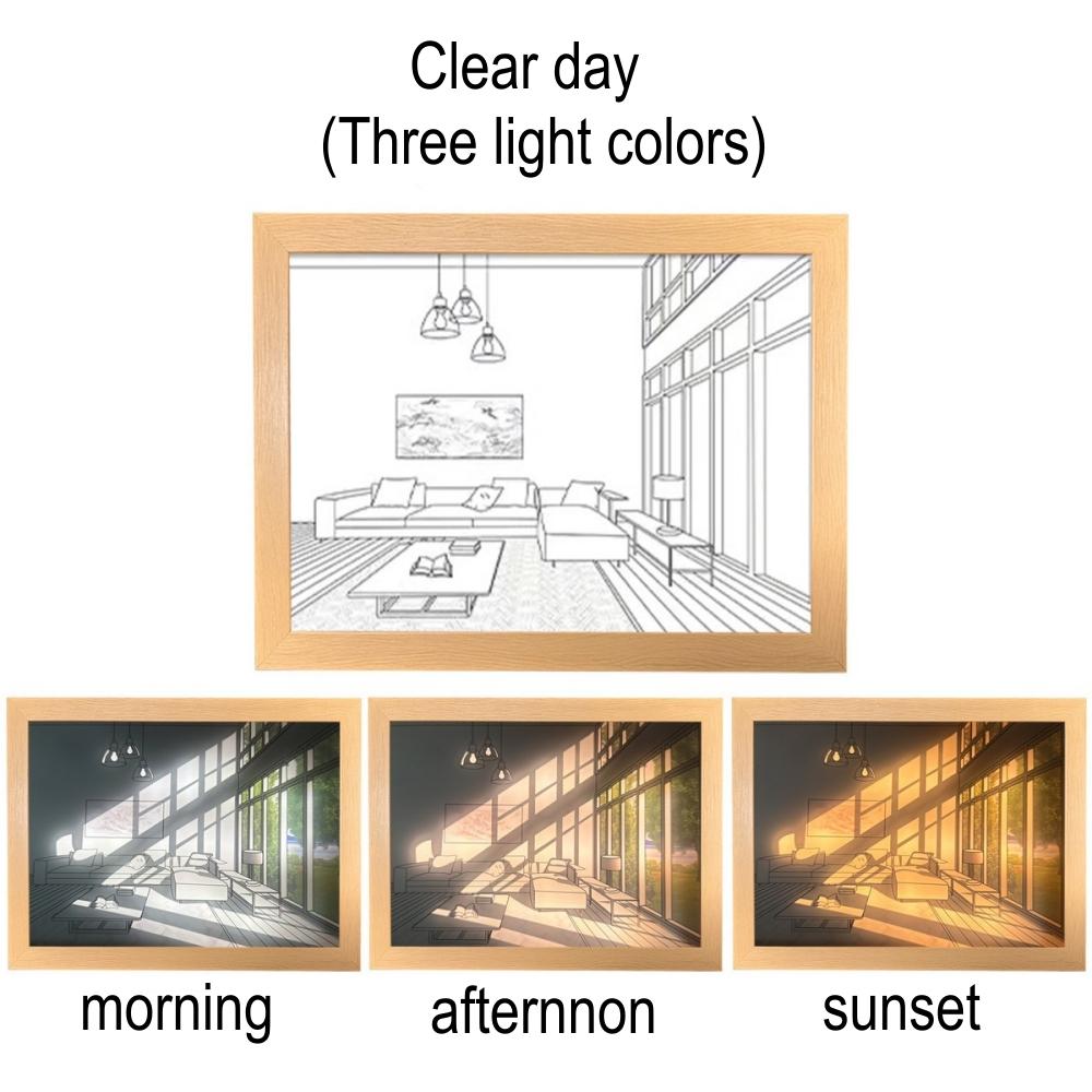 USB Bedside Light LED Lighting Painting Art Lamp Home Decor Sunshine Painting Night Light Creative Birthday, Christmas Gift