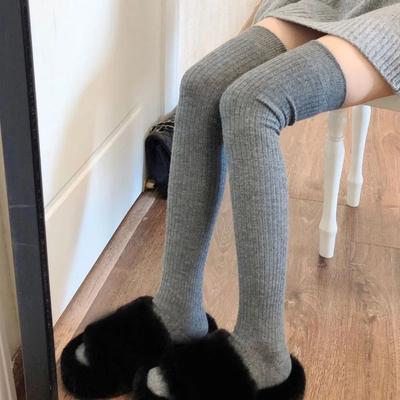 Casual Women Long Socks Cotton Fluffy Long Knee Sock New Knitted Calf Socks