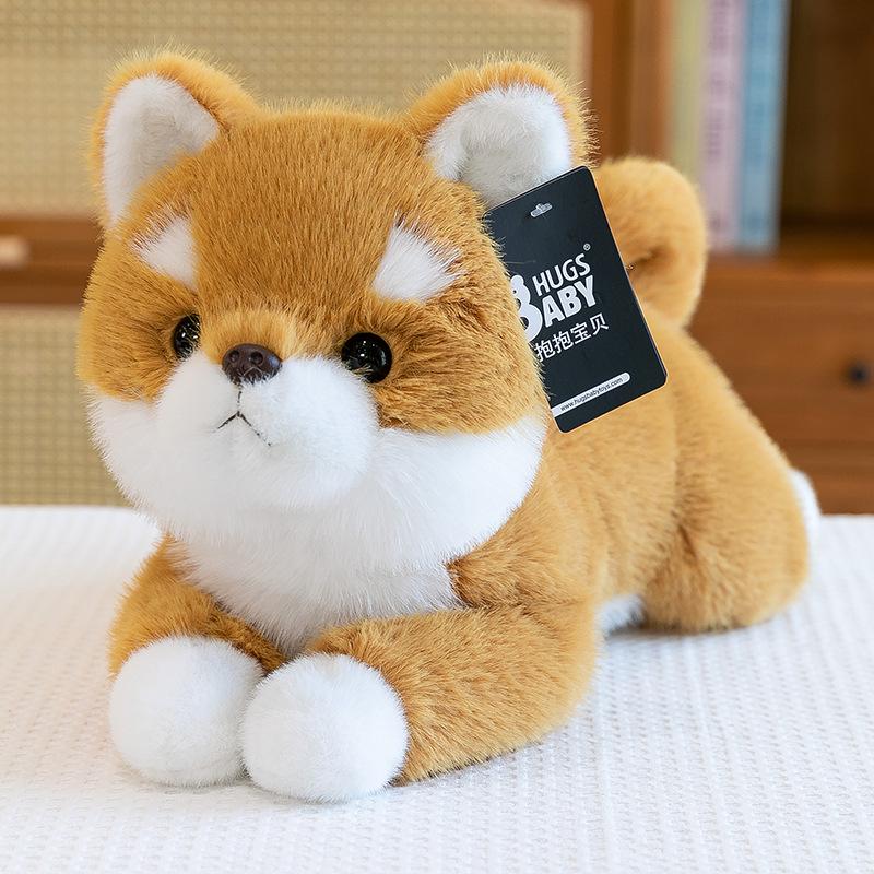 Soft cute dog plush toy children sleeping husky throw pillow corgi ornament shiba inu cushion gift