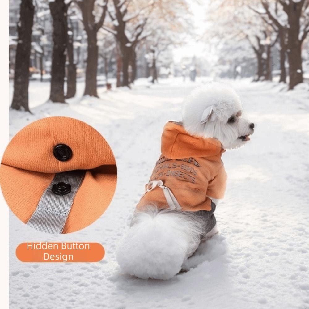 Fashion Thickened Four-legged Dog Clothes Warm Soft Dog Dog Hoodie with Hat Comfortable Dog Jumpsuits For Pets