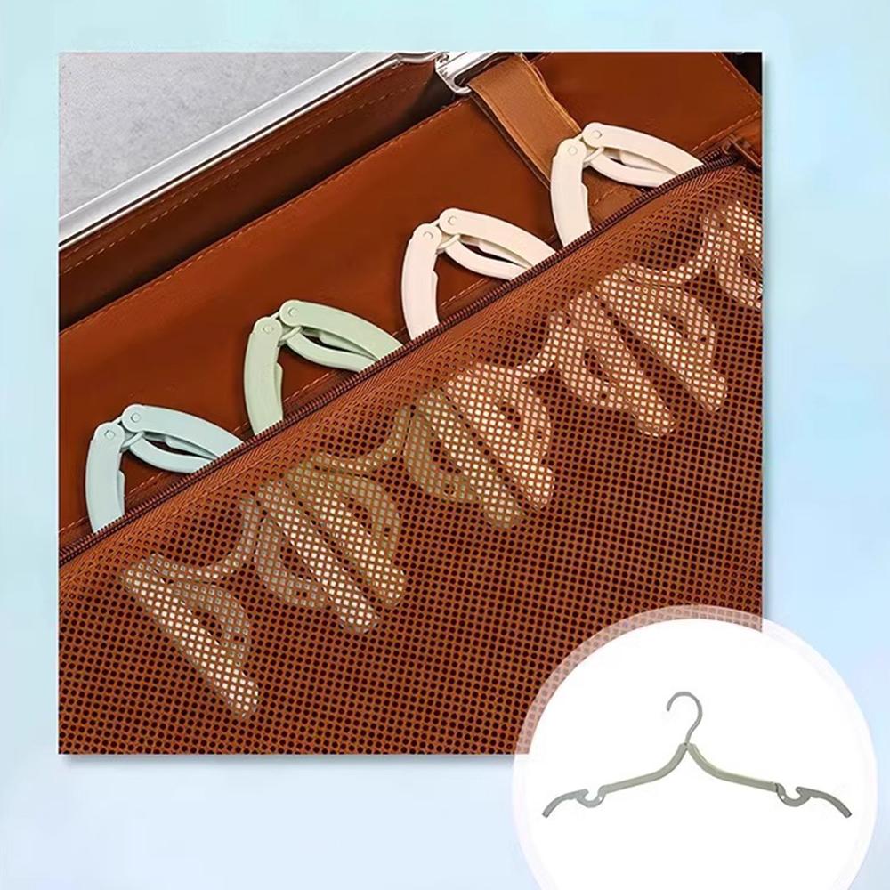 5/10pcs Folding Travel Hangers Portable Random Color Plastic Non Slip Closet Drying Rack Space Saving Home For Dress Pants Suit