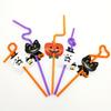Bendable Halloween 20pcs Plastic Straws Pumpkin And Vampire Party Supplies
