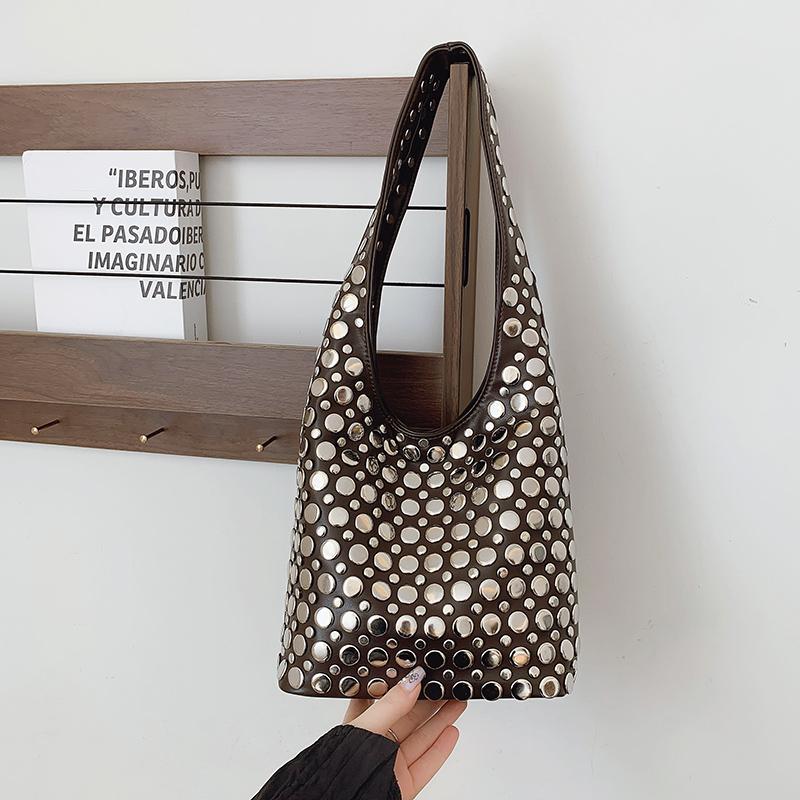 Designer Geometrische Schultertasche Für Damen Top Marke Handtasche Luxus Glänzender Nieten Handgefertigt Abend-Clutch Tasche Mode Party Portemonnaie