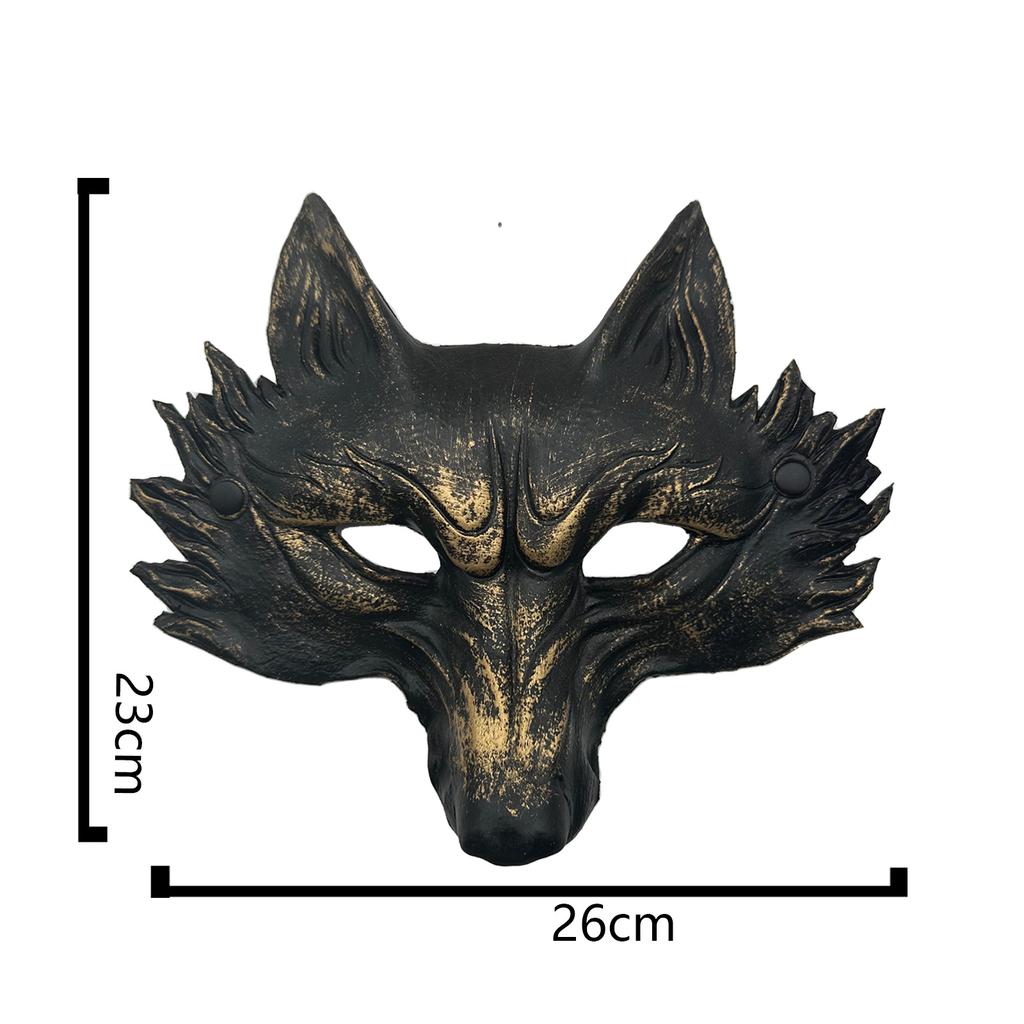 PU 3D Wolf Mask Halloween Animal Face Cover Mardi Gras Carnival Party Costume