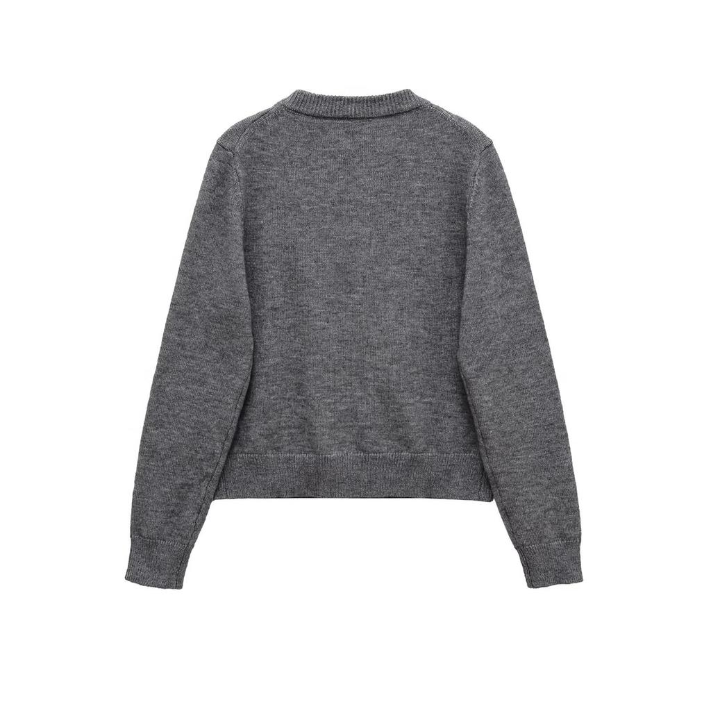 European and American style, new women's clothing, foreign style, fashionable crew neck wool blended jacket 6771104