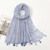 Fashion Thin Tassel Viscose Shawl Scarf for Women Luxury Design Neckerchief Wrap Pashmina Muslim Hijab Echarpes 180*90Cm