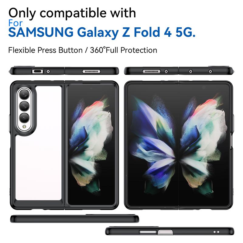 For Samsung Z Fold 4 Case Cover Samsung Galaxy Z Fold 4 5G Capas New Back Transparent Colour Clear Fundas Samsung Z Fold4 Fold 4