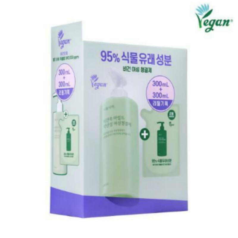 Sikmulnara Vegan Mugwort Mild pH-Balanced Feminine Wash Refill Set (300ml + 300ml)