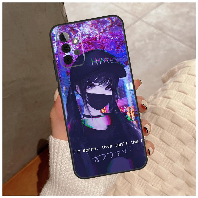 Anime Vaporwave Glitch For Samsung Galaxy A13 A33 A53 A34 A54 A14 A15 A16 A26 A36 A56 A12 A32 A52 A06 A35 A55 Case