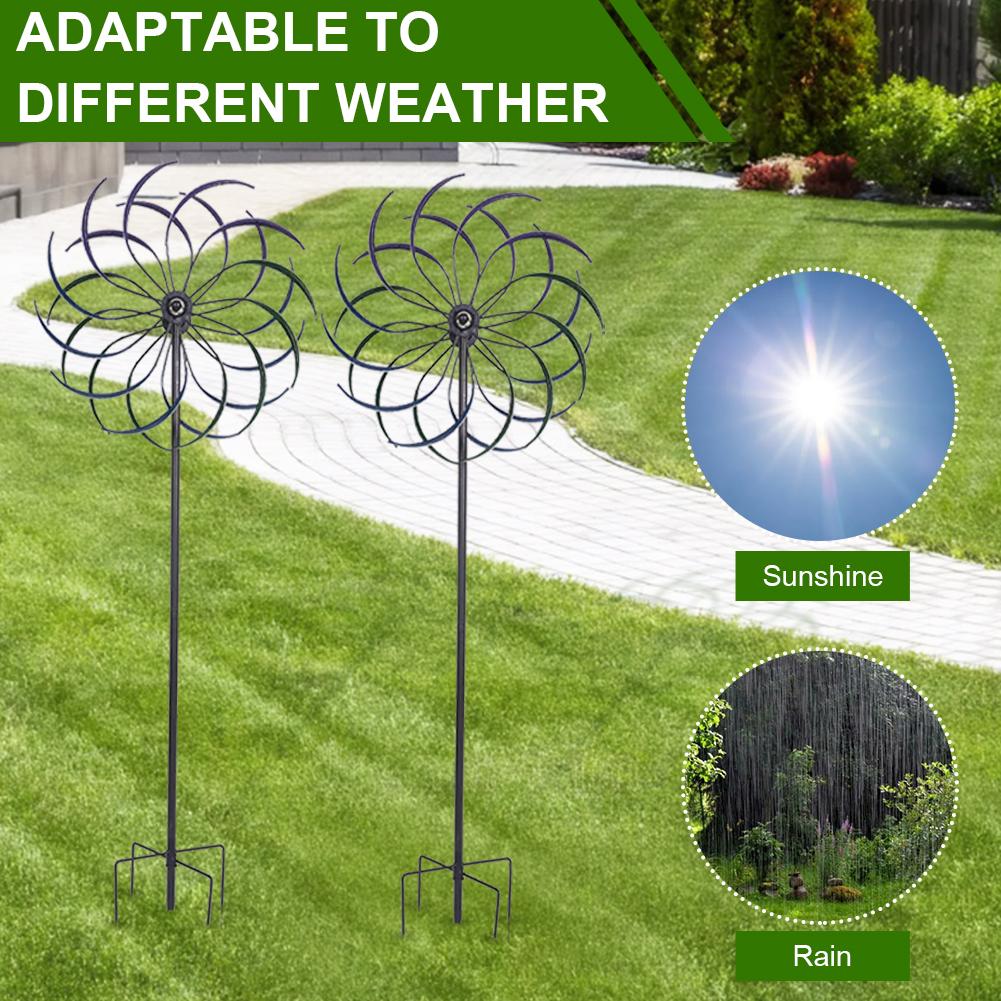 Rainbow Color Windmill Double-Layer Iron Windmill Wear Resist Public Craft Windmill for Yard Decoration Accessories Tool