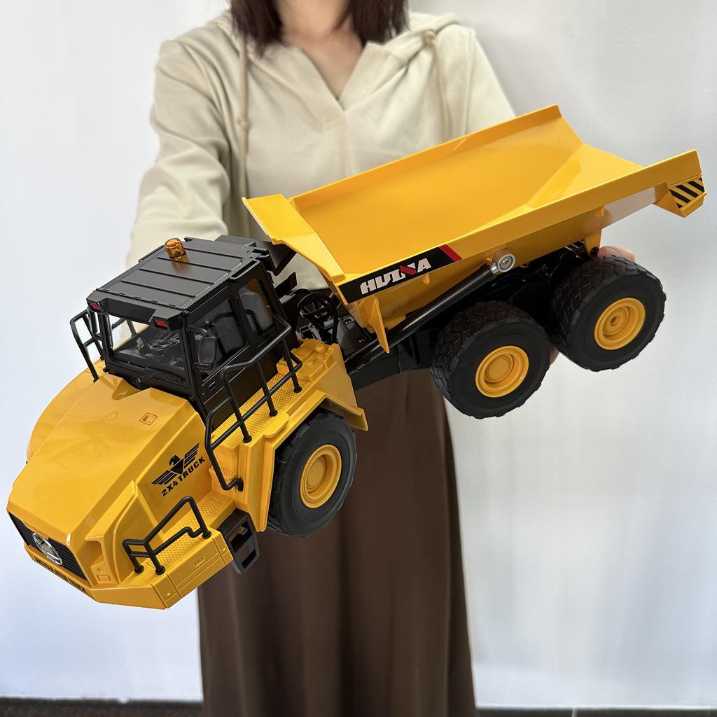 Non-Toxic Huina 1553 1/18 Rc Truck Dumper Excavator Crawler 9Ch 2.4G Radio Controlled Car Electric Vehicle Tractor Model Toys For Children Gift