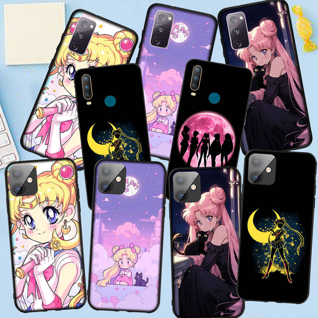 Handyhülle für iPhone 17 16 15 Xiaomi Poco F8 F7 X7 X6 M8 C85 C75 C71 Redmi Note 14 13 12 11 Pro Max A3 A4 14C 13C 12C 15C Süßes Matrosenmädchen Mond Hülle