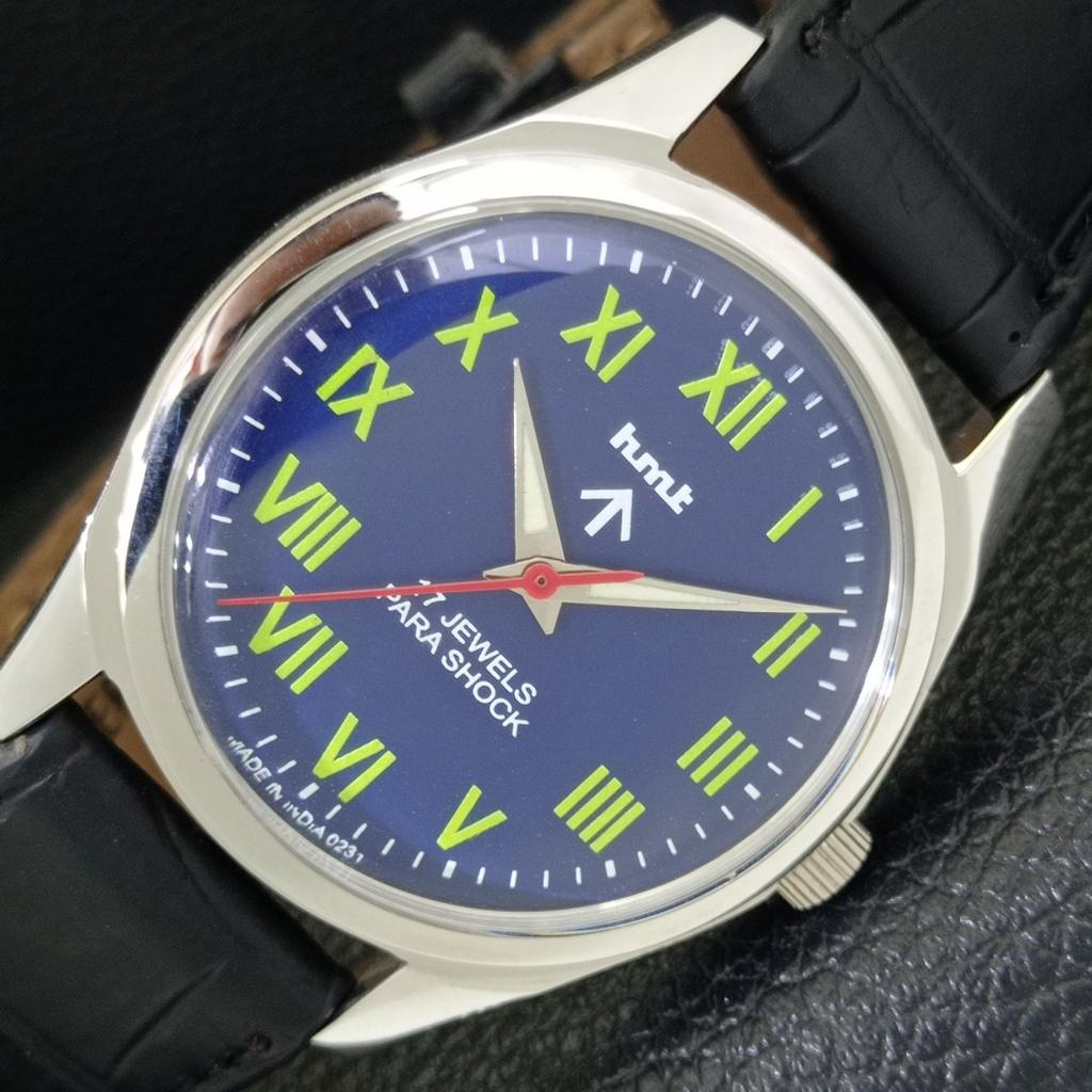 

HMT HAND-WINDING VINTAGE INDIAN MENS BLUE COLOR DIAL WATCH a440938-4 HT-a440938