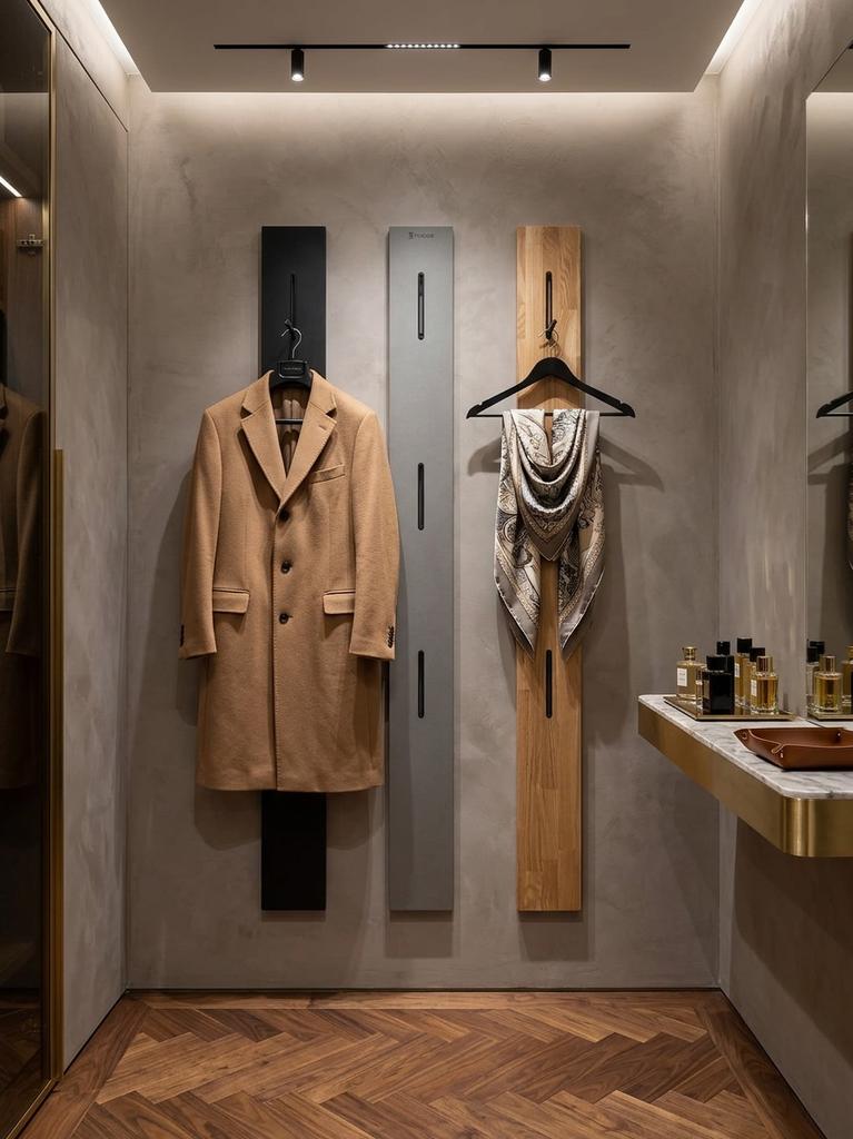 Slim oak wooden clothes hanger