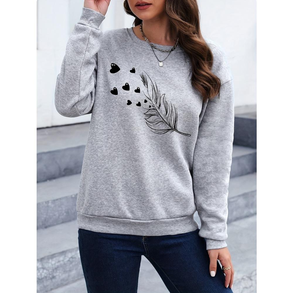 Loose Sweatshirt Casual Long Sleeve Women Autumn and Winter Comfortable Pullover Crewneck Loose Female Clothes