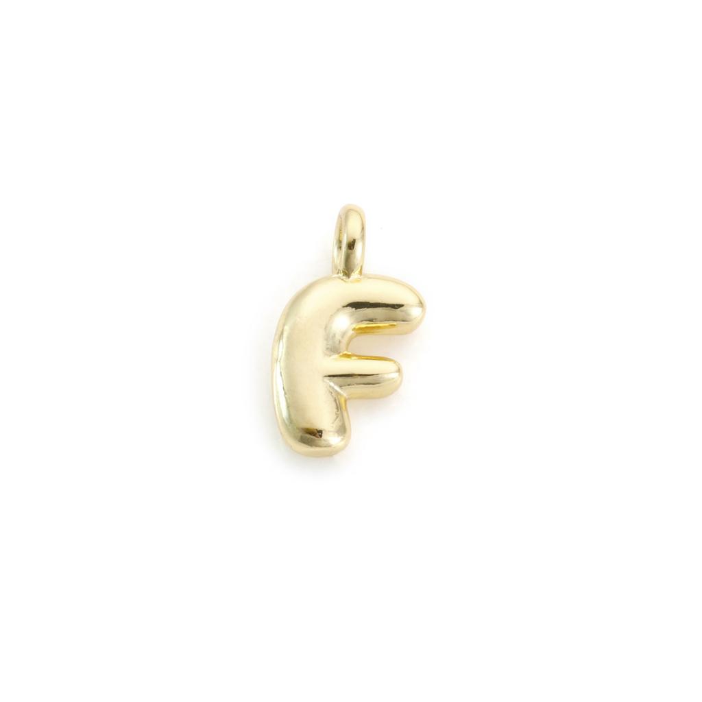 1 Stück Messing Charms Buchstabe Großbuchstaben Initialen "A-Z" 18K Echtsilber Vergoldet Anhänger Personalisierter Schmuckherstellung Zubehör
