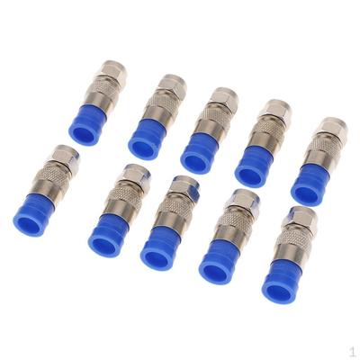 10 peças RG6 Compression Fitting Azul
