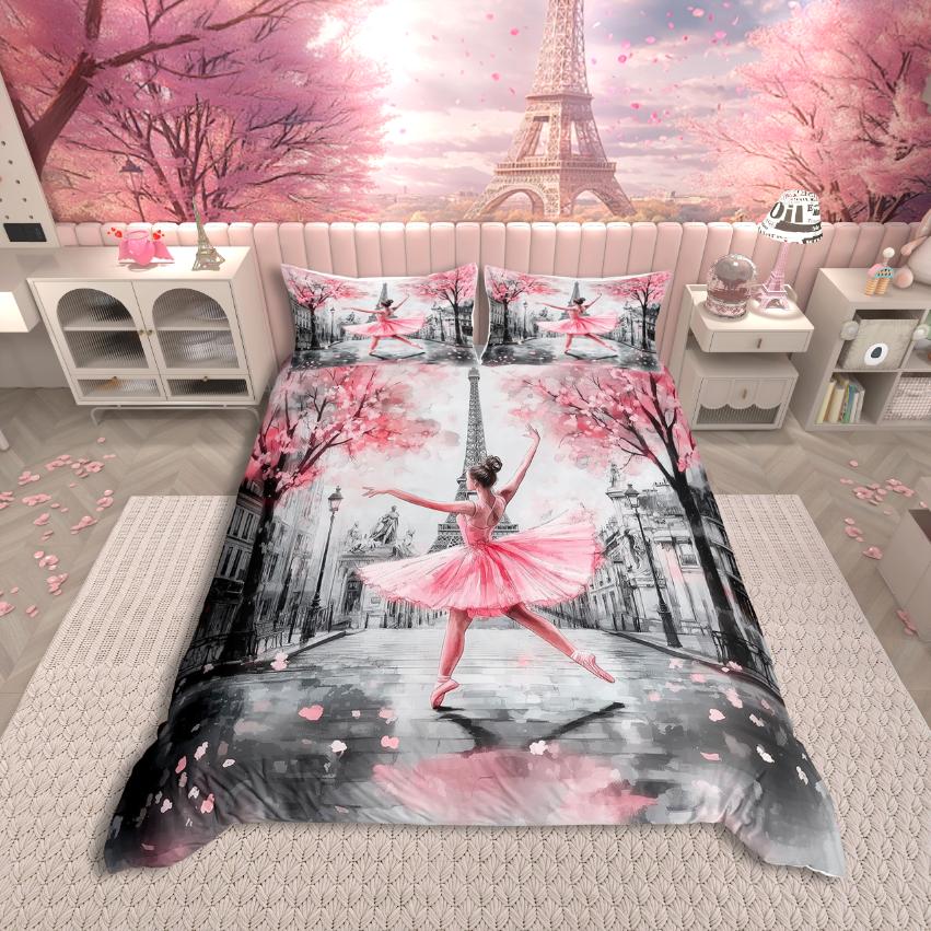 Homewish Ballet Girl Duvet Cover SetValentine'S Day Bedding SetDance Theme Comforter Cover Set