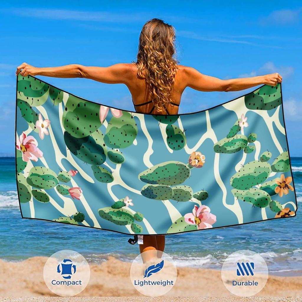 Serviette de plage en microfibre pour adulte, serviette légère extra large à séchage rapide pour la natation, les sports, la plage, la salle de sport