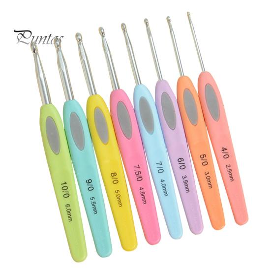 

8шт свитер шарф DIY ремесла крючки пластиковые ручки спицы разноцветный