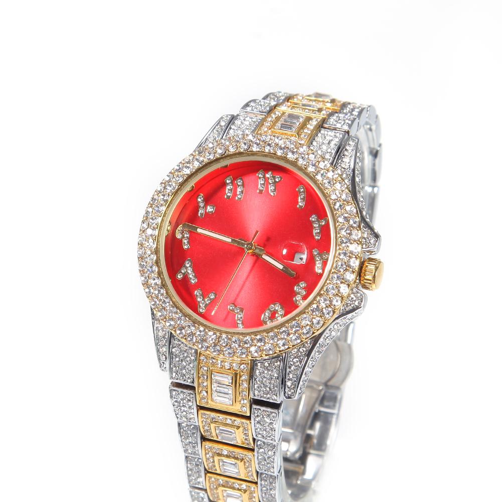 

THE BLING KING Men s Watch Big Blue Dial Military Quartz Clock Luxury Rhinestone Business Waterproof Wrist Watches Relogio