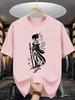 Female Samurai Unisexs Crew Neck T Shirt Japanese Warrior Sakura Floral Oriental Silhouette Graphic Short Sleeve Casual Street Tops