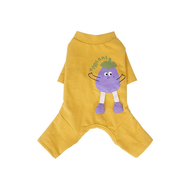 

Одежда для питомцев на осень и зиму, четырехлапая хлопковая одежда, объемная печать, основа, одежда для щенков шнауцера и мальтийской болонки 2XL светло-желтого