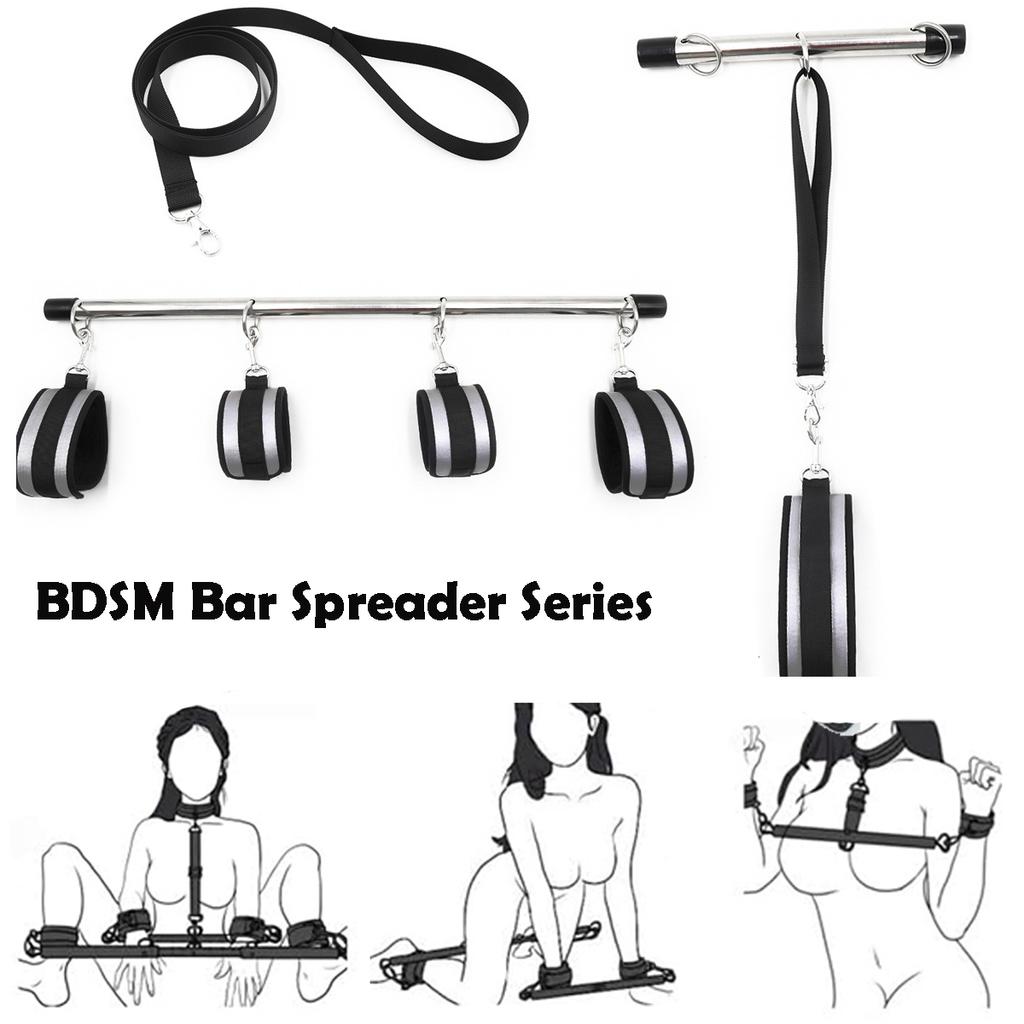 Bondage Fesselset Spreizstange Sex Fußfessel Halsband Leine Fesseln Sklavenfesseln Spielzeug 18+ Sexspielzeug für Paare
