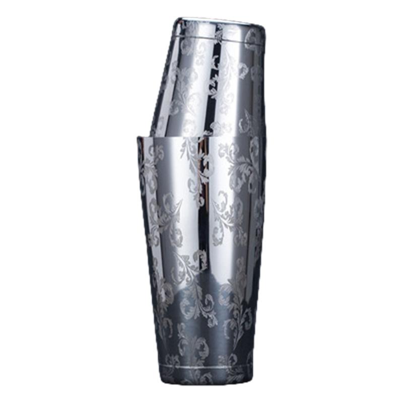 Food Grade Stainless Steel Engraving Drink Shaker Large Capacity Mixer Mixing Tins Set for Cocktail Use Bar Tool