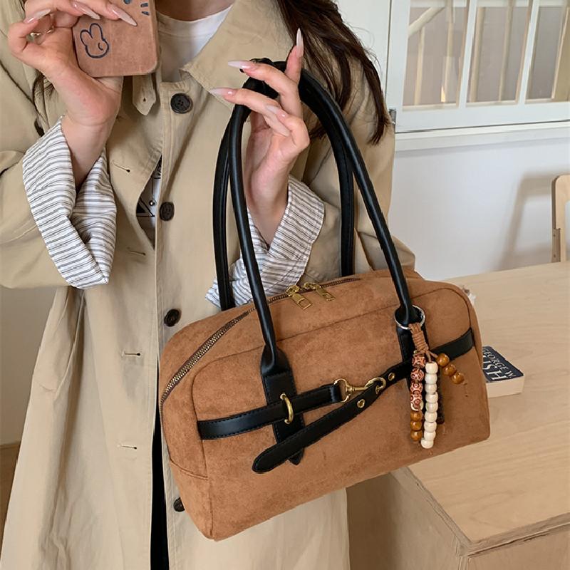 

Vintage suede Tote Bags for Women Large Capacity Underarm Bag for Women Shoulder Bags Handheld Commuter Boston Pillow Bag