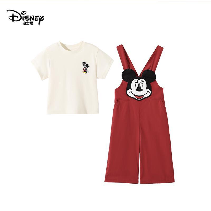 Disney Kids' Summer Short-Sleeved Overalls Set