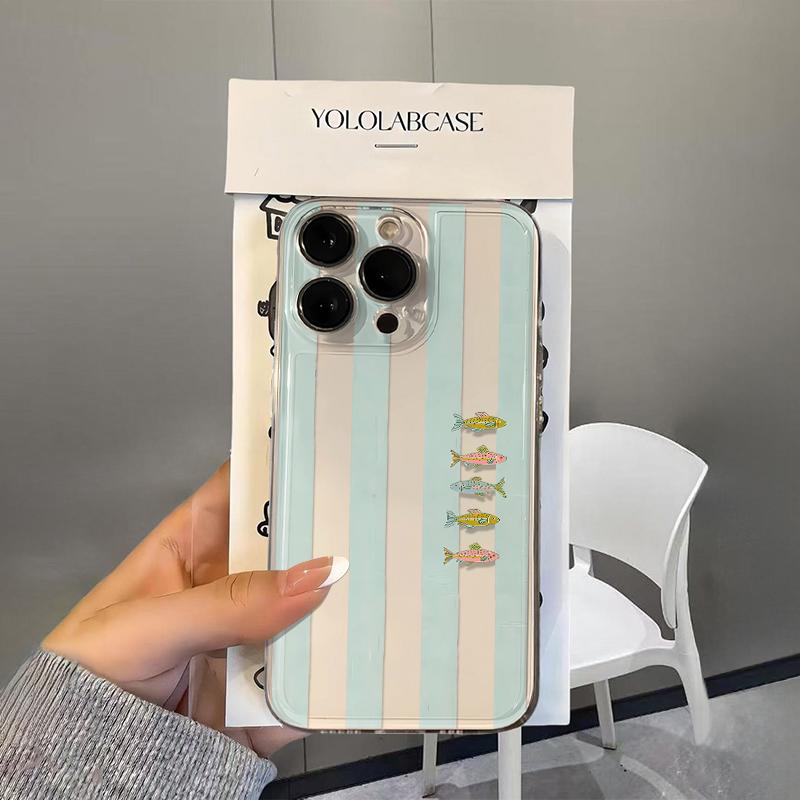 Small Fish Turtle Phone Case For IPhone 16 15 14 Pro Plus 13 12 11 17 Pro Max Case 16E 17Air Silicone Shockproof Clear Soft Case