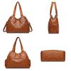 Solid Color Shoulder Bag For Women High-Quality Soft Leather Casual Tote Bag Ladies Vintage Crossbody Messenger Handbag