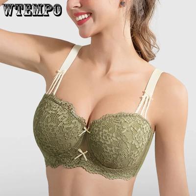 Push Up Bra Womens Modeled Cup Female Lace Embroidery Balconette Convertible Lingerie 34 36 38 40 42 44 B C D E F G