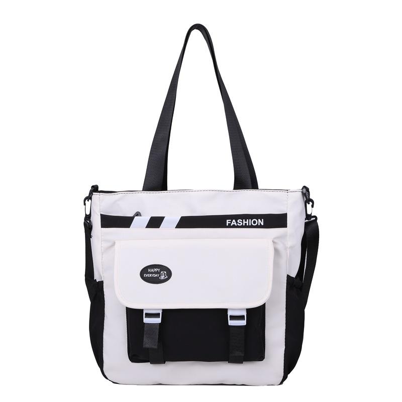 Fashion Nylon Bag Female Shoulder Student Make-Up Bag Large Capacity Versatile College Student Class Messenger Bag