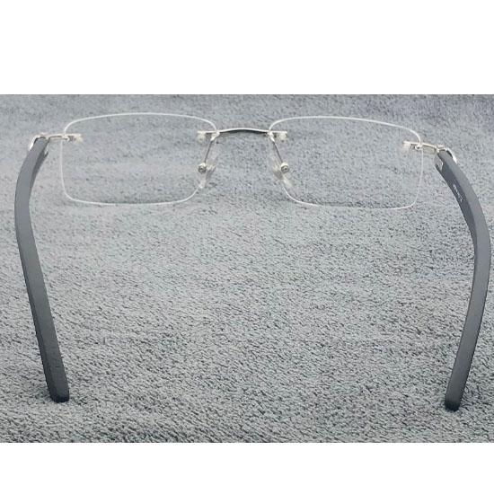 RSINC Imported men Rimless Eyeglass wood metal eye-ware Black - Silver | CT00521 C1 53-18-145 CART-5 A2