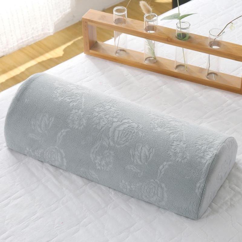 Memory Foam Filling Cushion Half Moon Bolster Massage SPA Pillow Ankle & Knee Support Elevation Back Lumbar Neck Relief Pain
