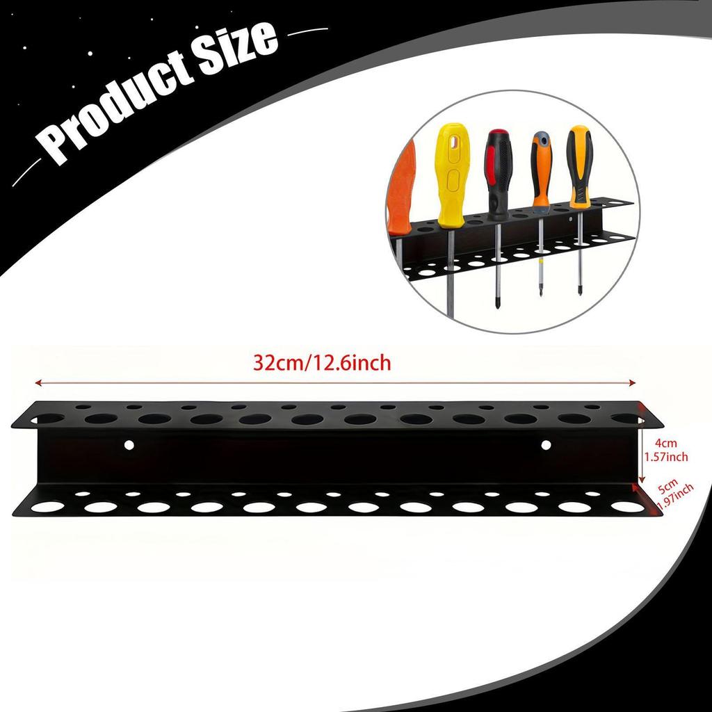 Screwdriver Organizer Repair Tool Rack Wall Mount Iron Multi Holes Easy Installation Pliers Holder