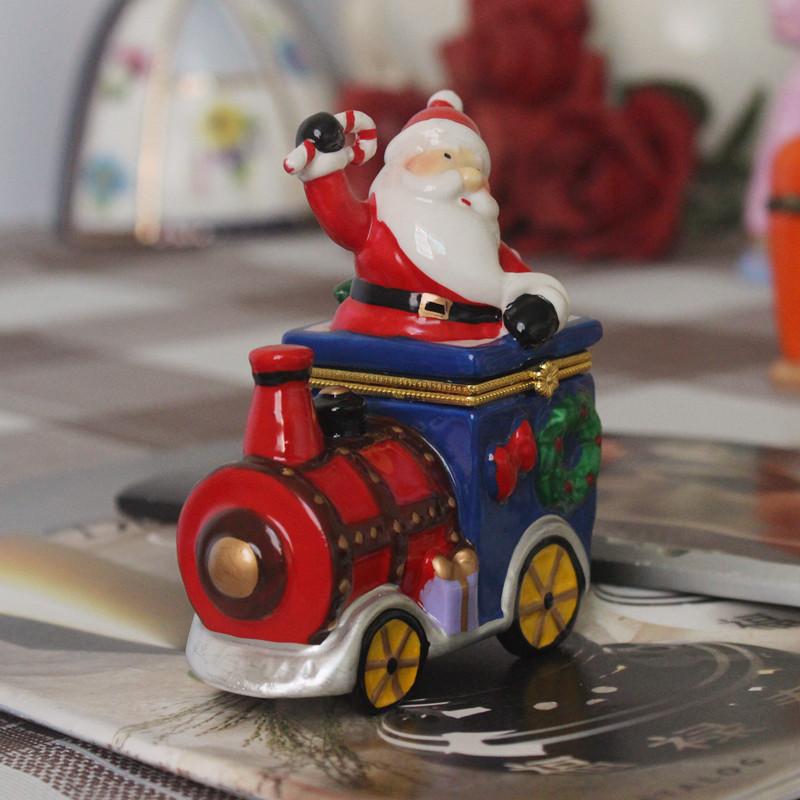 European and American Style Ceramic Handicraft Jewelry Box, Creative Home Furnishings Hand-painted Ceramic Storage Box