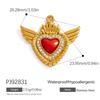 SUMMLY Trendy Wings Flame Heart Valentine's Day Pendant 18K Gold Plated Stainless Steel Romantic Charms Fashion Jewelry