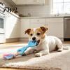 Safe Oral Care Pet Toys Molar Teeth Cleaning Fork Toy, Durable Woven Rope Training Macaron Cute Shape Dog Colors Interactive TPR Chew Toy for