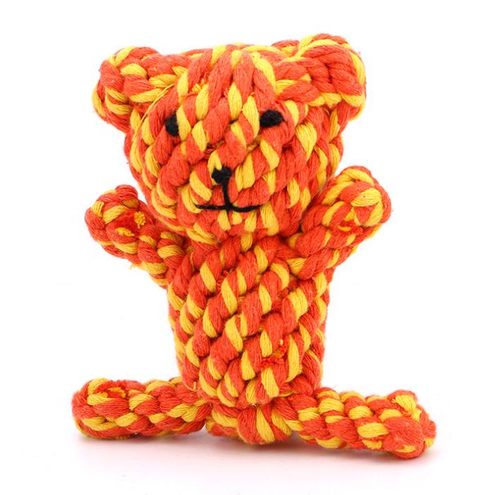 High Quality Durable Small Animals Design Recycled Cotton Braided Rope Chew Pet Tough Squeaky Dog Chew Toys