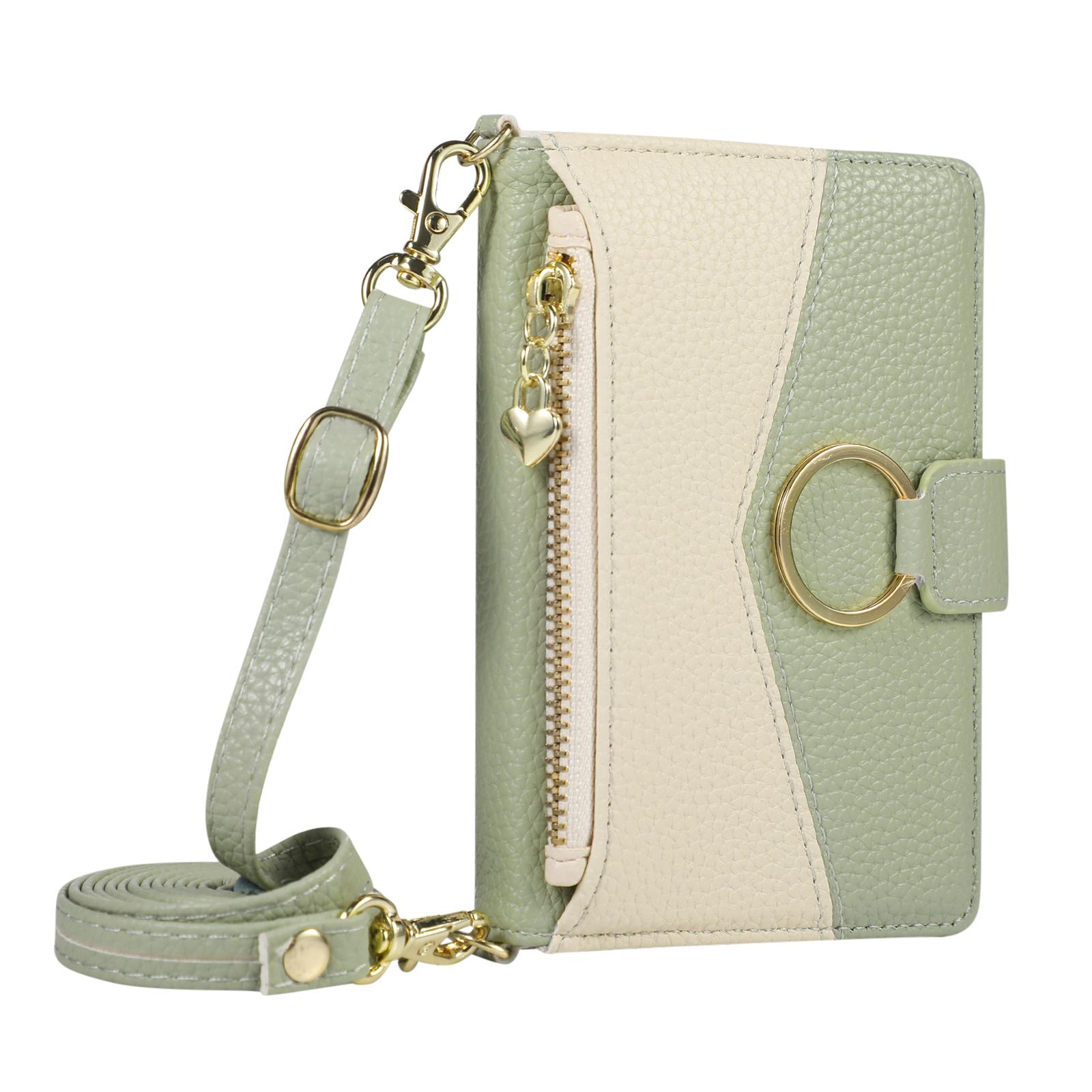 Crossbody Zipper Leather Wallet Case for